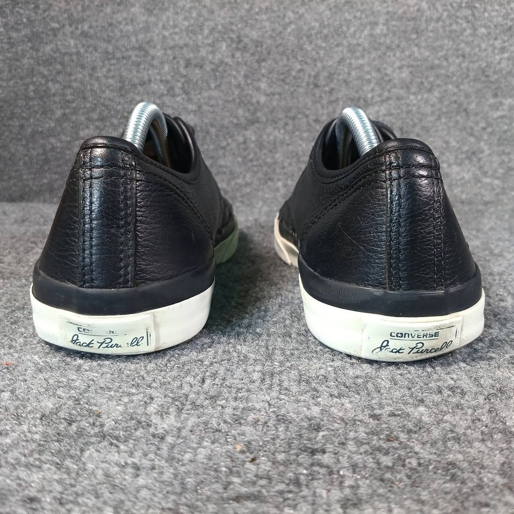 Converse Jack Purcell Sneakers Men Size 8.5 Black Leather Low Top 147574C - Picture 3 of 8